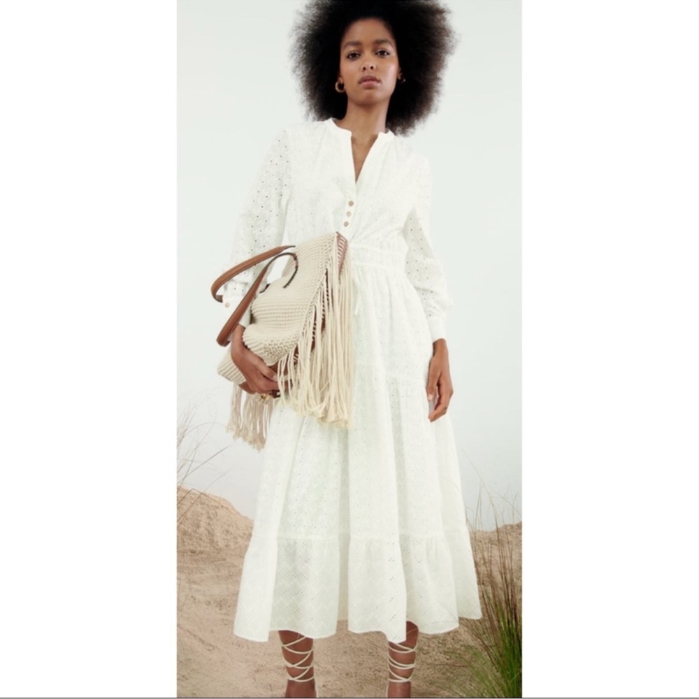 Zara Eyelet Maxi Dress